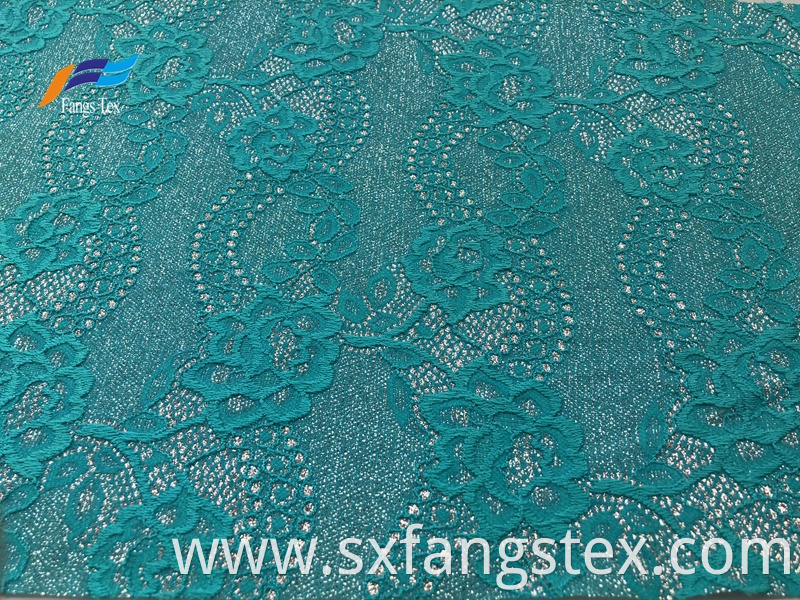 Fancy Jacquard Nylon Polyester Embroidered Lace Fabric 1